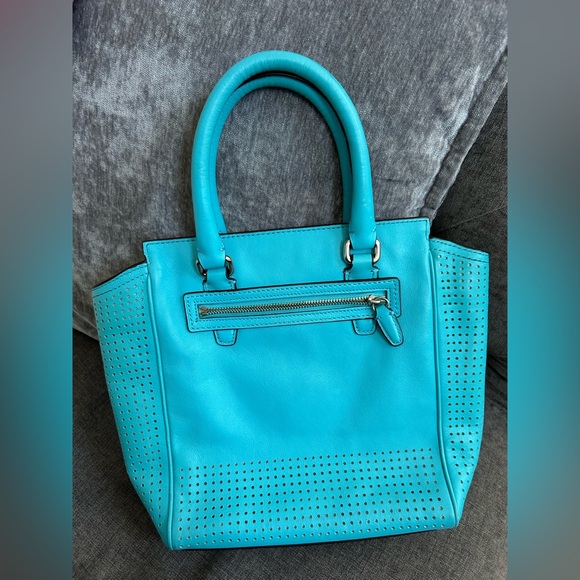 COACH Legacy Tanner perforated bright blue bag - Picture 2 of 11